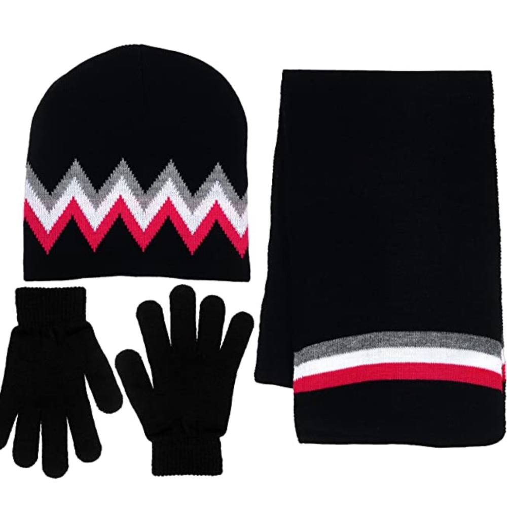 NEW Girl's 3 Piece Knit Hat, Scarf & Gloves Set